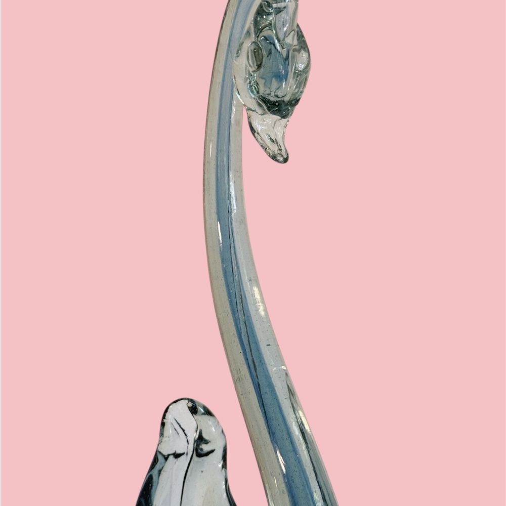 Murano style hand blown blue swan vase - Picture 7 of 7